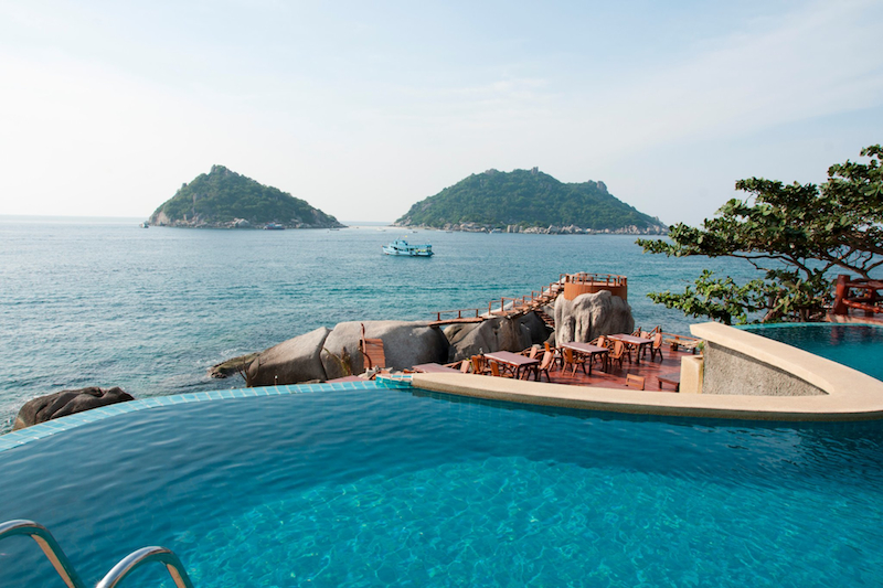 Koh Nang Yuan can be seen from Koh Tao.